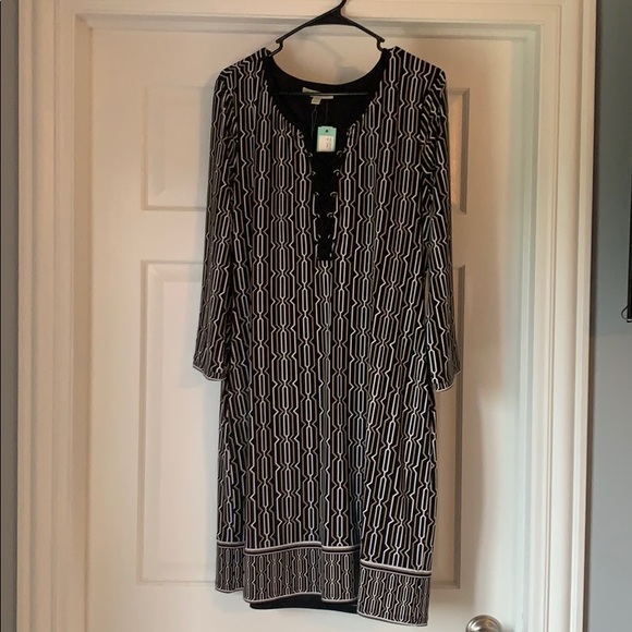 41 Hawthorn Black and White Long Sleeve Dress - Picture 1 of 7